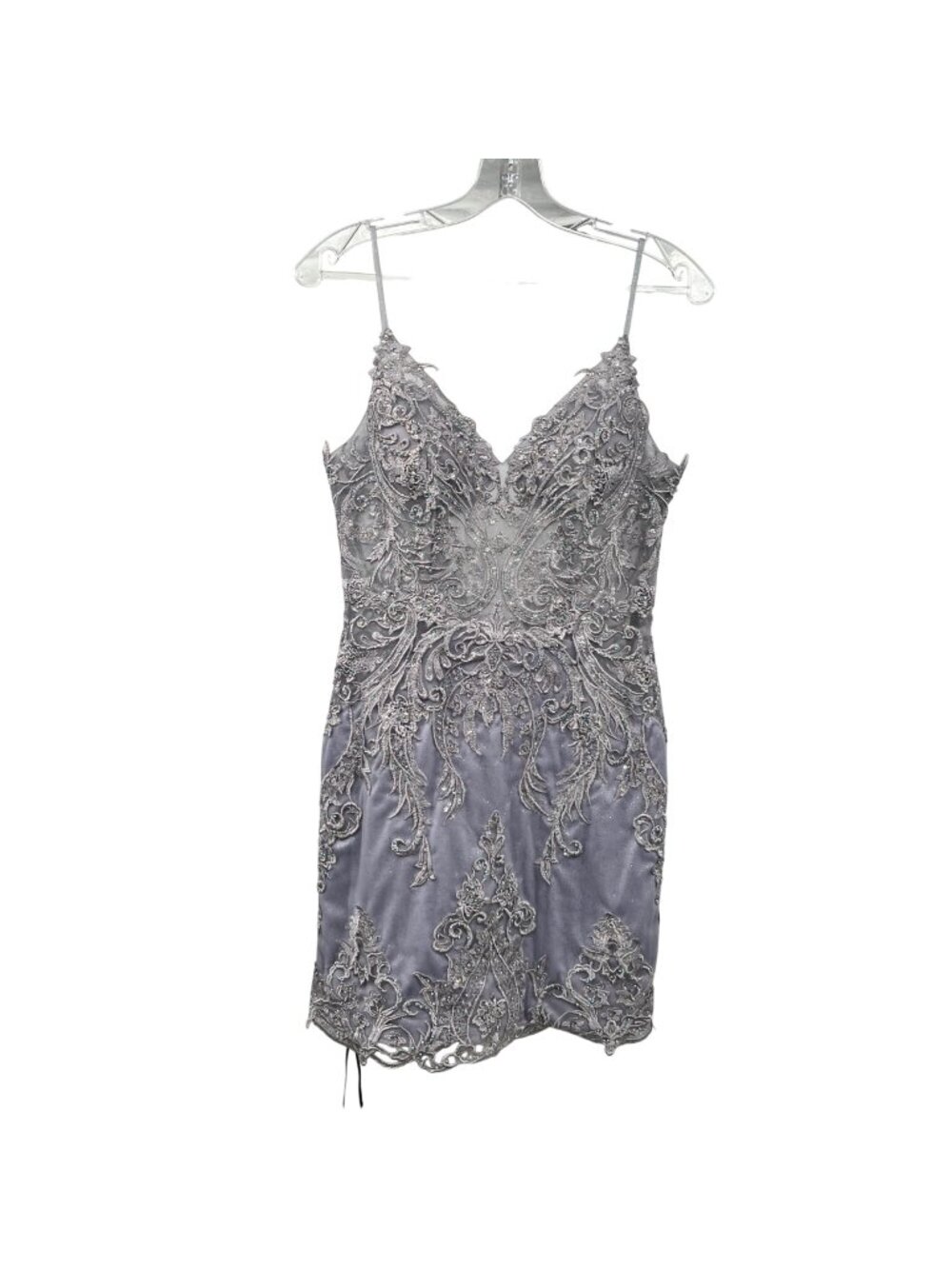 ALYCE Lace Sequin Mini Dress Sleeveless Violet Womens Size 6 Zip Homecoming